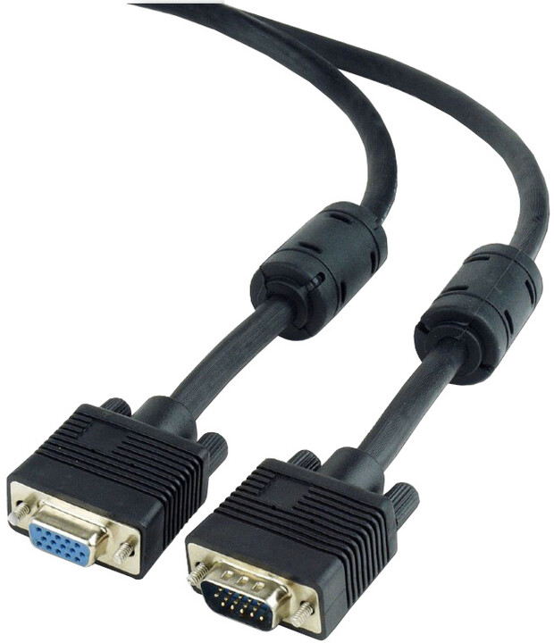 Kabllo zgjatëse Gembird CABLEXPERT, VGA 15M/15F, e mbrojtur, 3m, e zezë