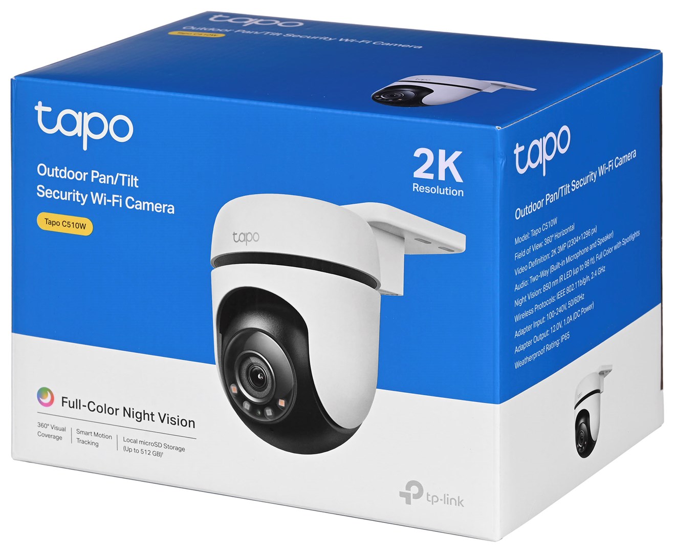 Kamerë sigurie TP-LINK TP-Link Tapo Pan/Tilt, 3 MP, 2304 x 1296, me mikrofon të integruar, e bardhë / e zezë