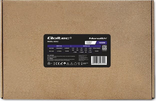 Burim energjie Qoltec Monolith 50342 ATX, 1650W
