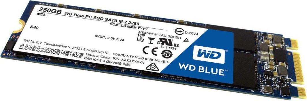 SSD WD Blue	(WDS250G1B0B), 250GB, M.2 2280 SATA III