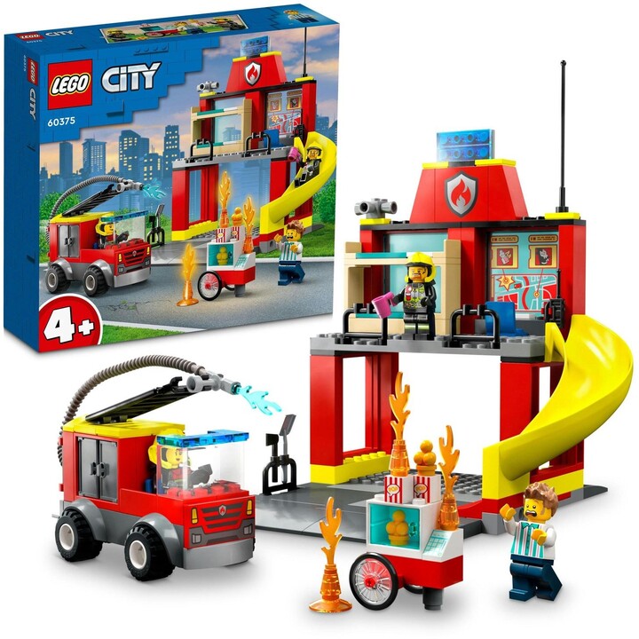 Set LEGO® City 60375 Fire Station and Fire Truck, 153 pjesë