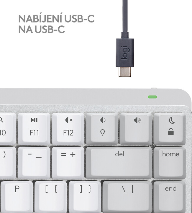 Tatierë Logitech MX Mechanical Mini për Mac, gri e çelët