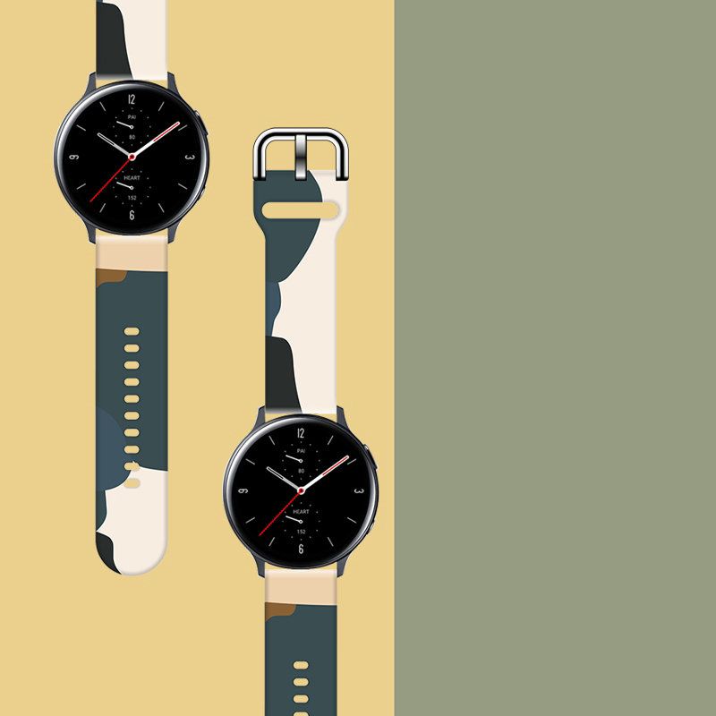 Rrip ore HurTel Strap Moro për Samsung Galaxy Watch 42mm, silikoni, dizajn camo