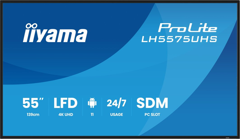 Ekran profesional Iiyama ProLite LH5575UHS-B2AG, 55", 4K UHD, i zi