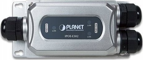 Extender rrjeti PLANET IPOE-E302, industrial PoE, IP67, i zi gri