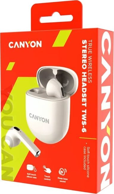 Kufje wireless Canyon TWS-6, Bluetooth, TWS, bezhë