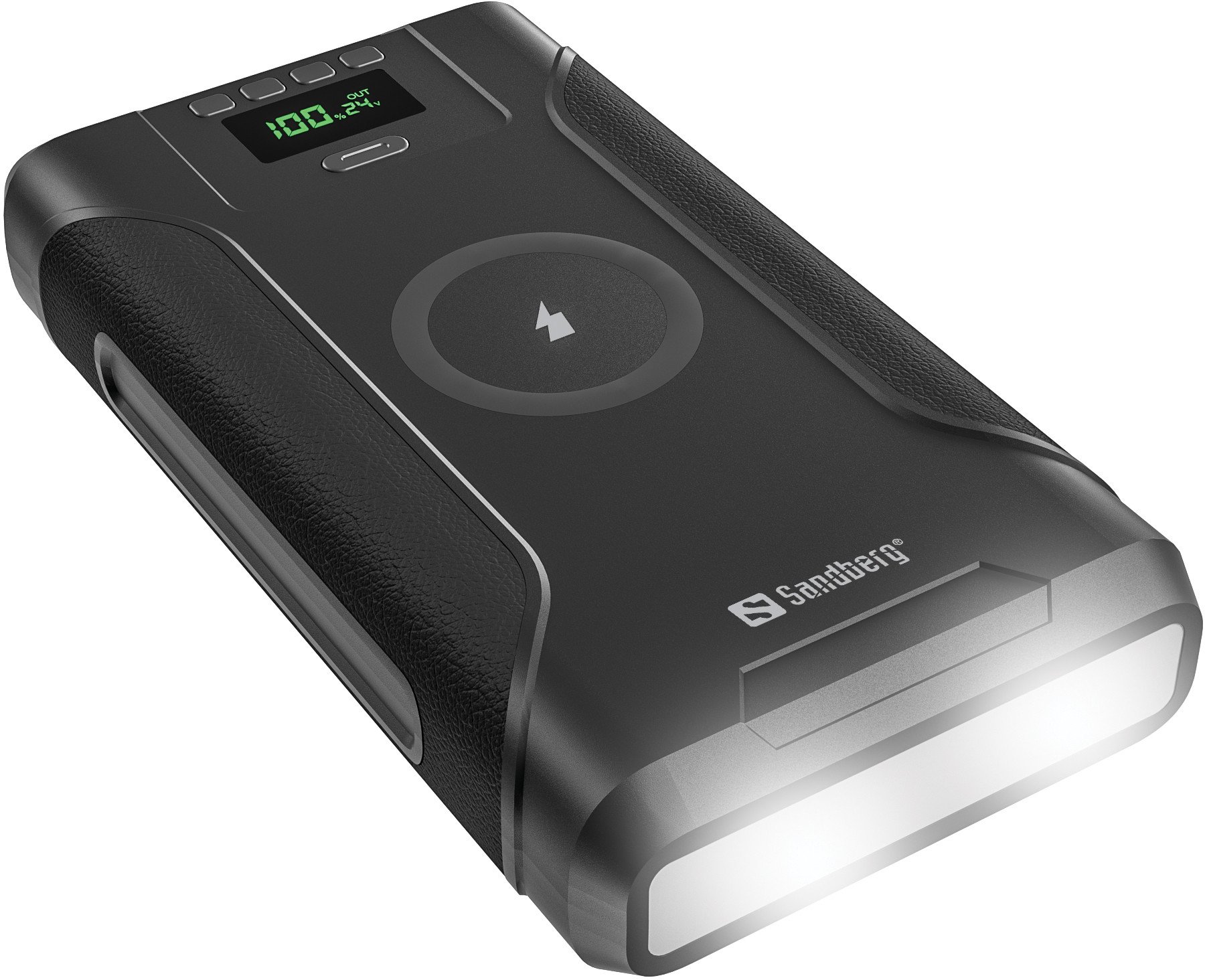 Powerbank Sandberg Survivor 7in1 76800 mAh, karikim wireless, rezistente ndaj ujit, e zezë