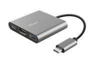 Adapter USB C Trust Dalyx 3 in 1, HDMI, USB A, gri