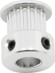 Rrotull Zahnrad GT2 16T, për rrip 6mm, vrimë 5mm, argjendtë
