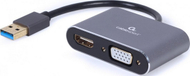 Adaptor grafik USB Gembird a-USB3-HDMIVGA-01, HDMI VGA, 4K, gri
