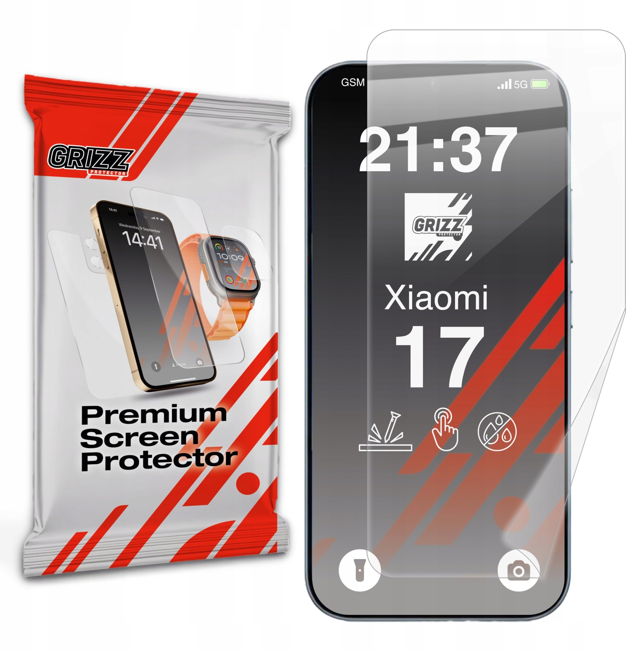 Folie mbrojtëse keramike GrizzProtector për Xiaomi 17, rezistente ndaj gërvishtjeve, transparente