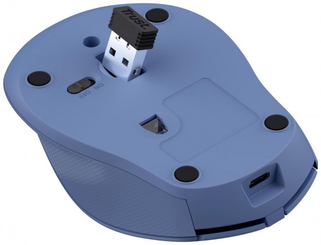 Maus wireless Trust Zaya, i rikarikueshëm, 1600 DPI, blu