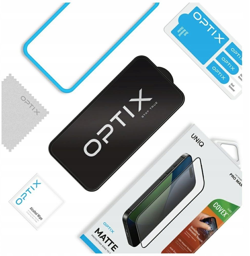 Xham mbrojtës Uniq Optix Matte Tempered Glass, për iPhone Air, matte, transparent
