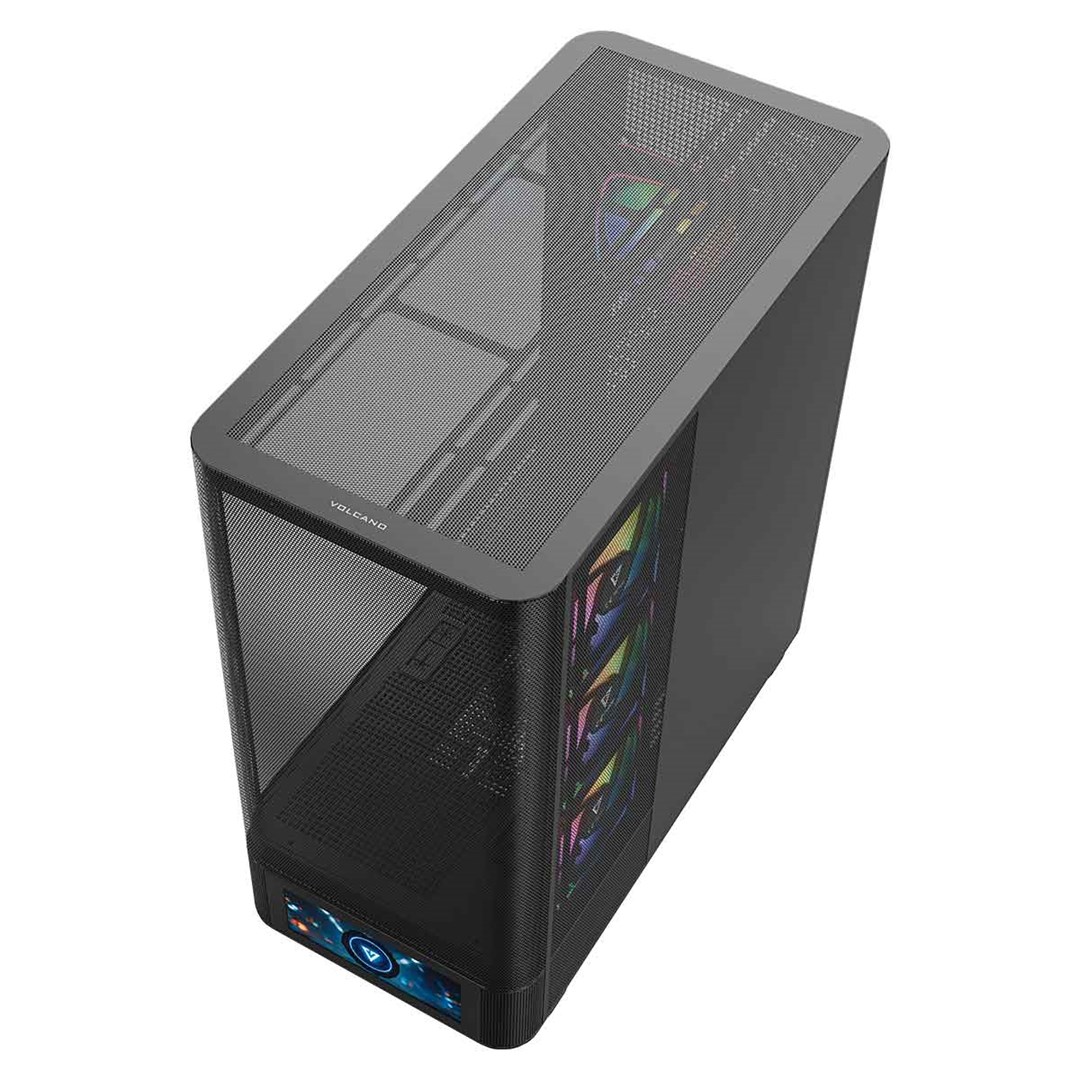 Kasi gaming Modecom Volcano AQ500 ARGB, MIDI tower, ekran LCD, i zi