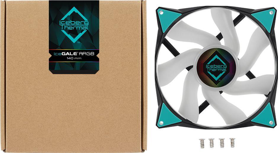 Ftohës Iceberg IceGALE ARGB, 140 mm, i zi