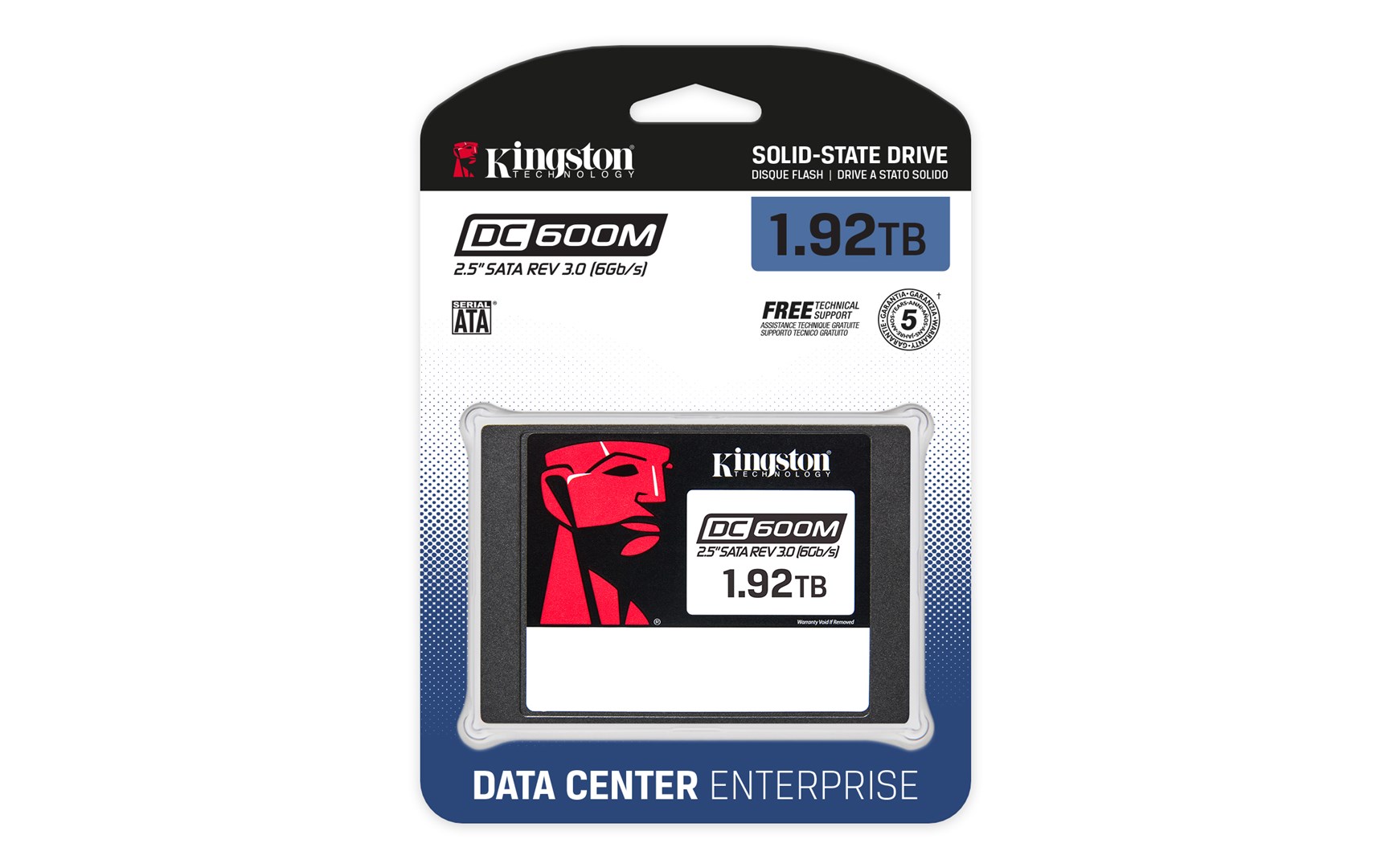 Disk SSD Kingston DC600M, 1920GB, 2.5", e zezë