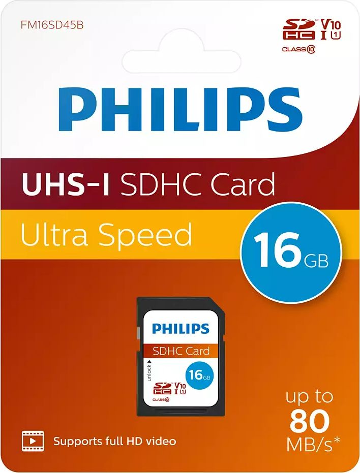 Kartë memorie Philips SDHC, 16GB, Class 10 UHS I V10 2