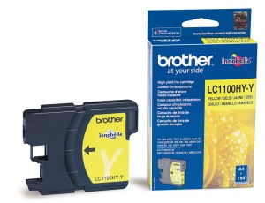 Fishek ngjyre për printer Brother LC-1100HYY, 750 faqe, 10.1ml, i verdhë