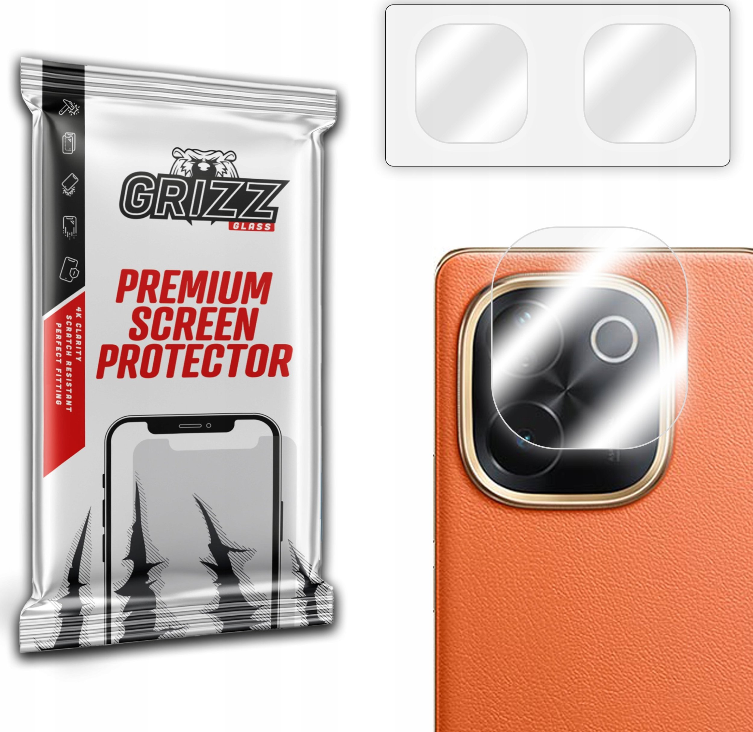 Xham mbrojtës kamerë 2 copë për Vivo IQOO Z9s Pro, hibrid, transparent