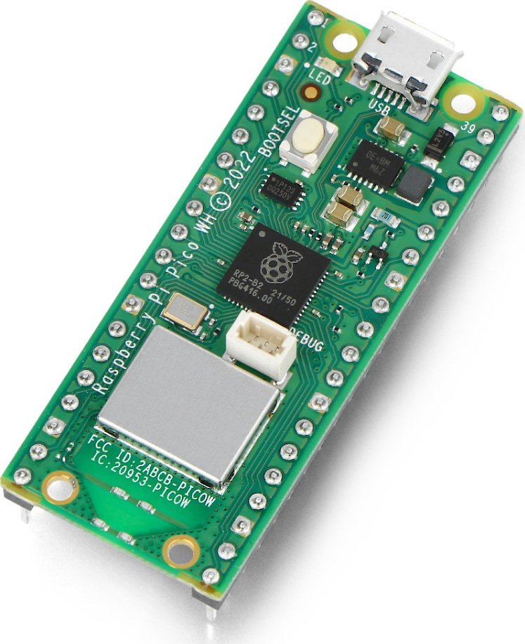 Mikrokontroller Raspberry Pi Pico WH SC0919, 2MB Flash, Wi-Fi dhe Bluetooth