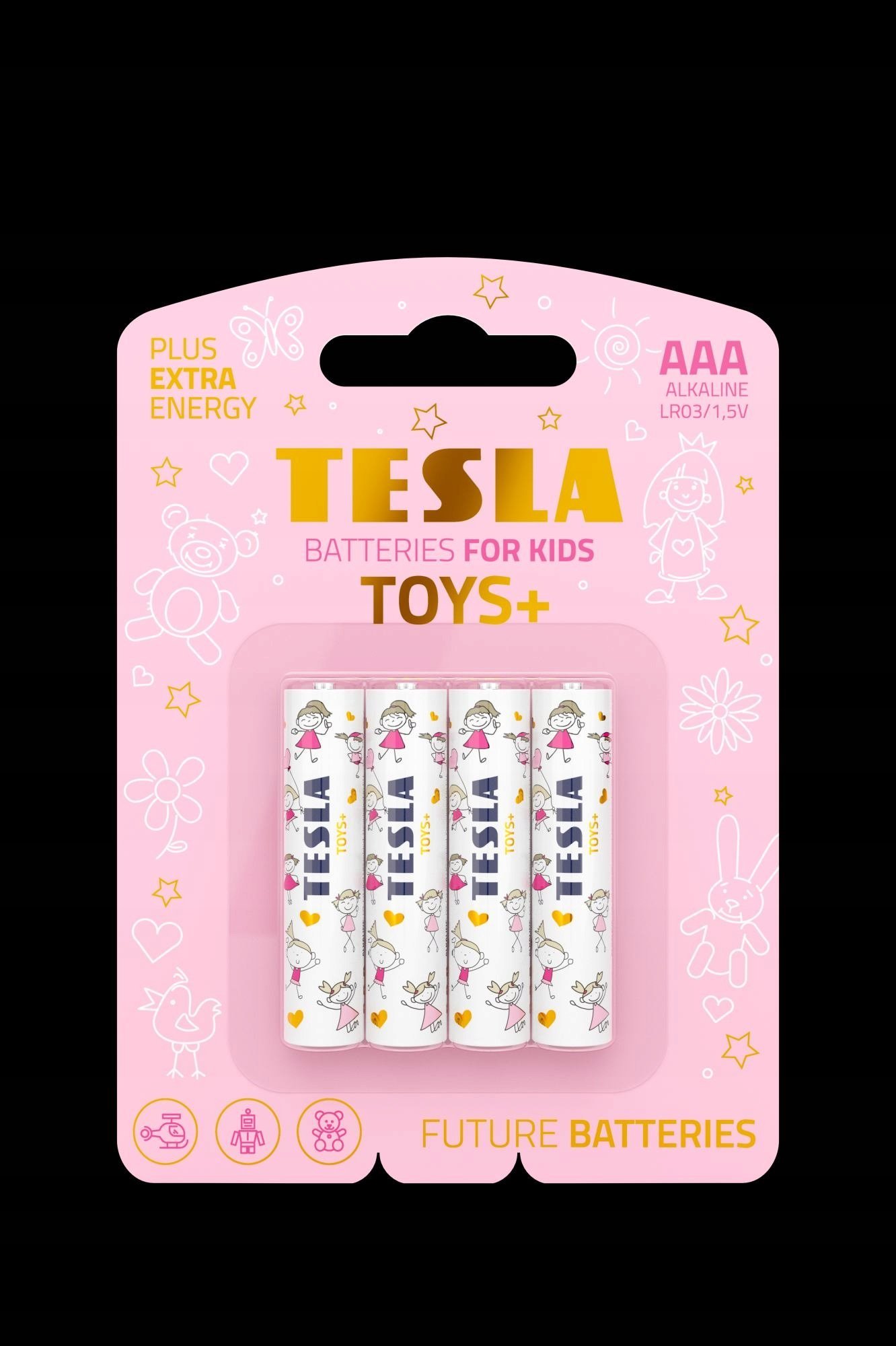 Bateri alkaline Tesla TOYS+ GIRL AAA, set 4 copë