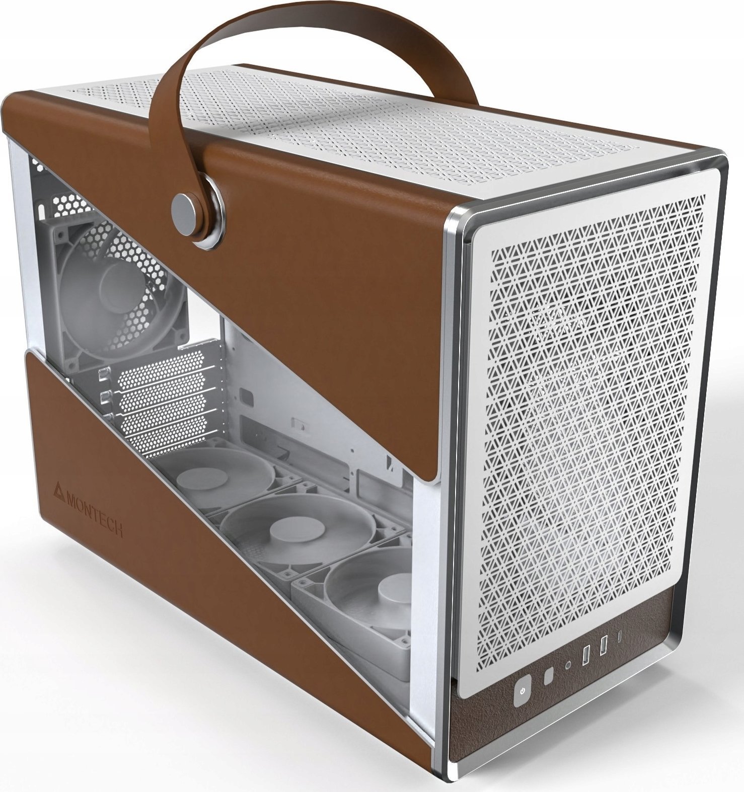 Kuti kompjuterike Montech Heritage Pro, MicroATX Mini ITX, xham i temperuar, e bardhë