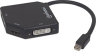 Adapter video 3 në 1 Mini DisplayPort, HDMI DVI VGA, 4K