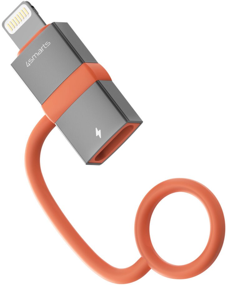 Adapter USB C në Lightning 4smarts, 27W, 480 Mbps, portokalli