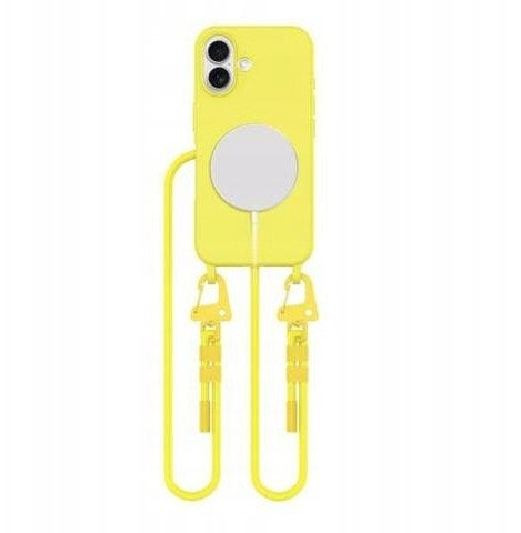 Mbulesë telefonit Tech-Protect Magnecklace për iPhone 16, MagSafe, me varëse, e verdhë Canary