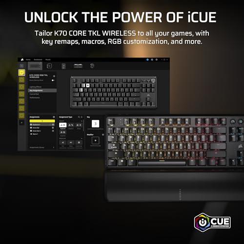 Tastierë gaming CORSAIR K70 CORE TKL, pa tela, mekanike RGB, e zezë