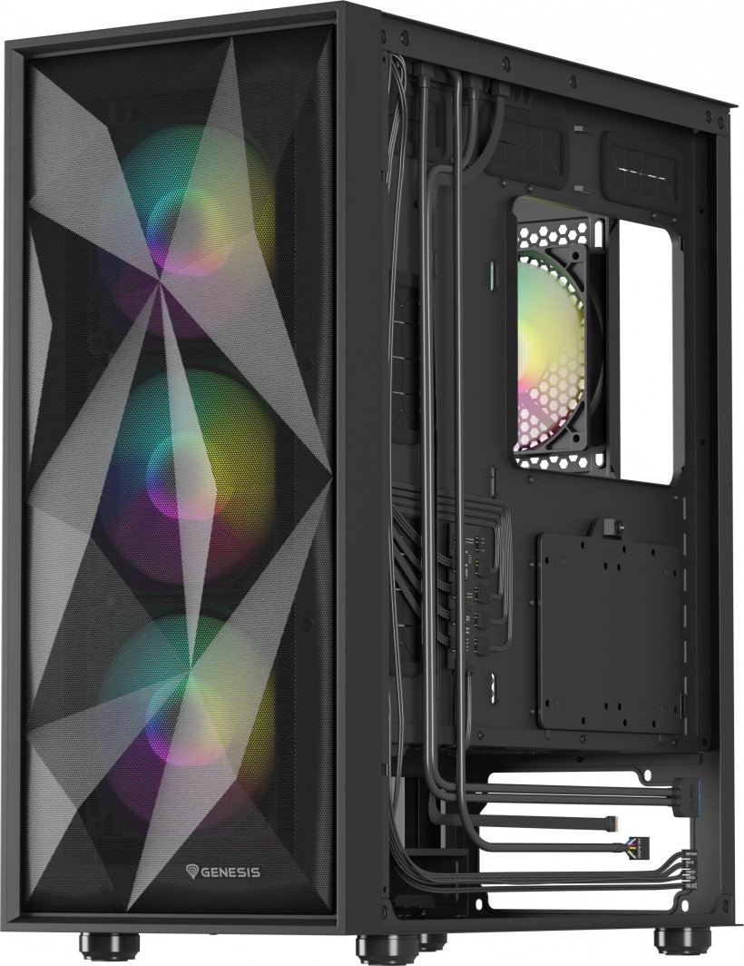 Kasë Genesis Diaxid 605 ARGB, e zezë, Midi Tower