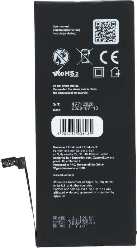 Bateri telefon Blue Star HQ për iPhone 6 Plus, 2915 mAh, polimer, e zezë