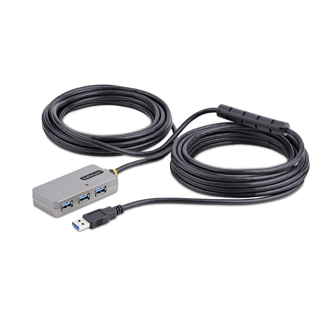 Qendër USB Startech, 10m, 4 porte USB 3.0, i hirtë
