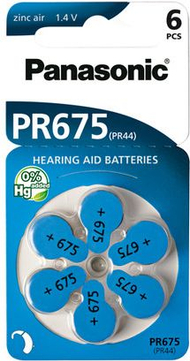 Bateri për pajisje të dëgjimit Panasonic PR44, 6 copë