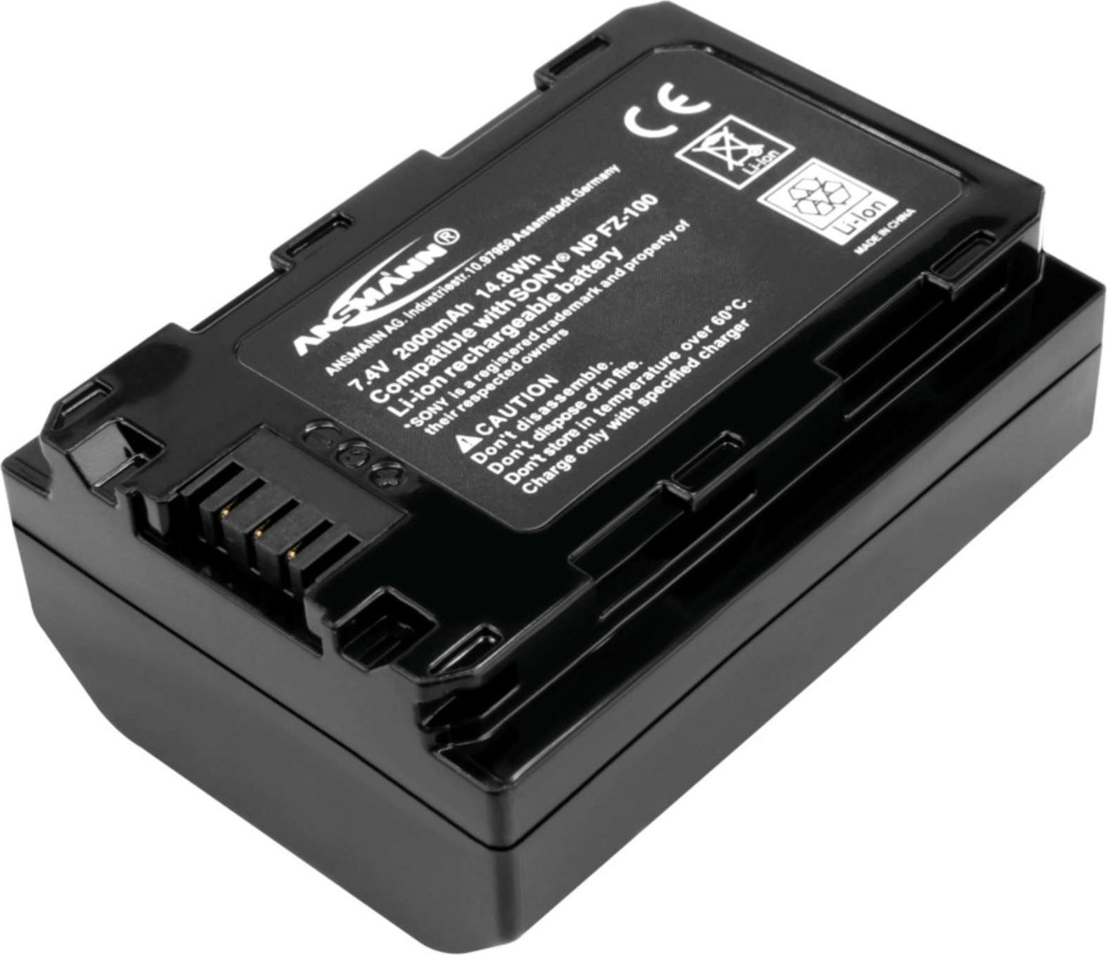 Bateri për aparat fotografik Ansmann Sony NP-FZ100, litium-jon, e zezë