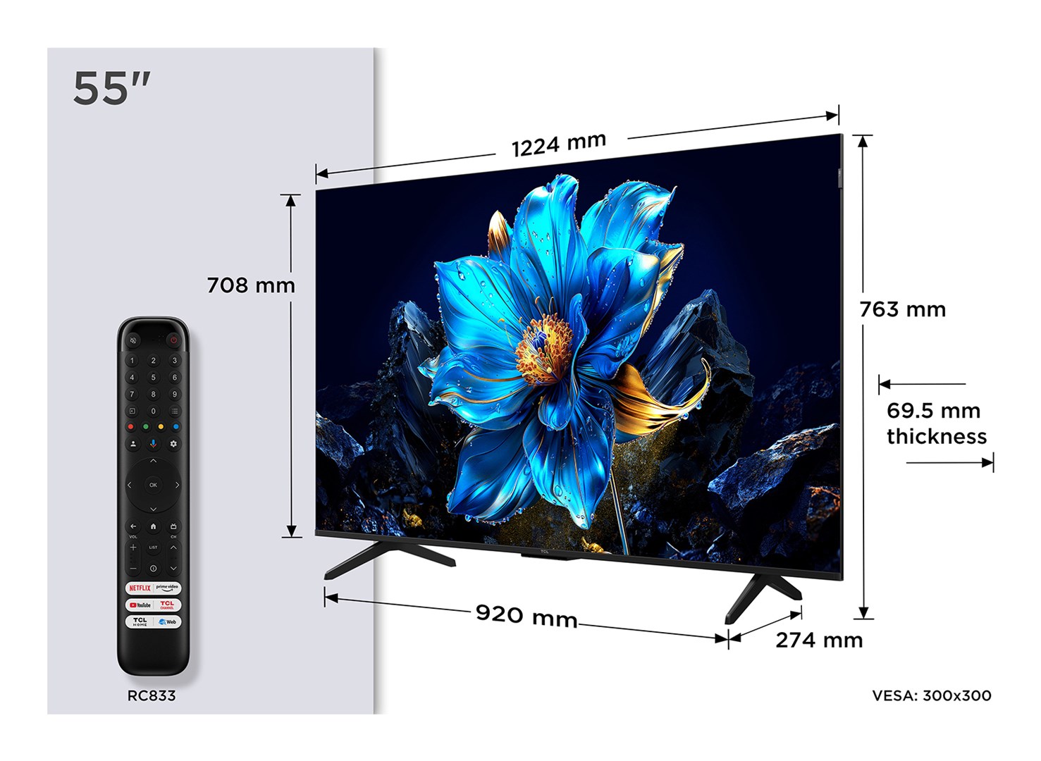 Televizor TCL QLED 55", 4K, 120Hz, i zi