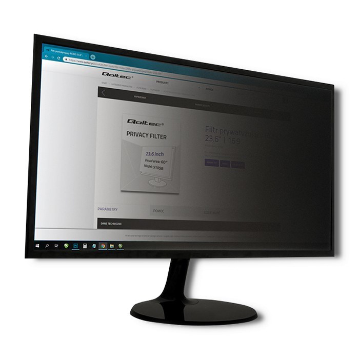 Filtër privatësie Qoltec RODO, 19", 16:10, i zi