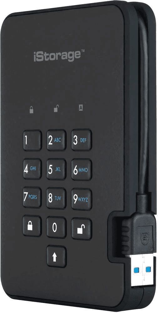 Hard disk i jashtëm iStorage DiskAshur, 1TB, enkriptim hardware AES 256 bit, i zi