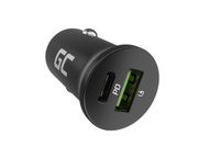 Karikues për veturë Green Cell GC CADM-GC-38AC, 38W, USB-C dhe USB-A, i zi