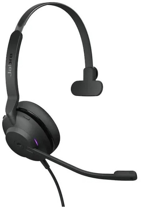 Kufje Jabra Evolve2 30 SE UC Mono, me kabllo, USB-C dhe USB-A, të zeza
