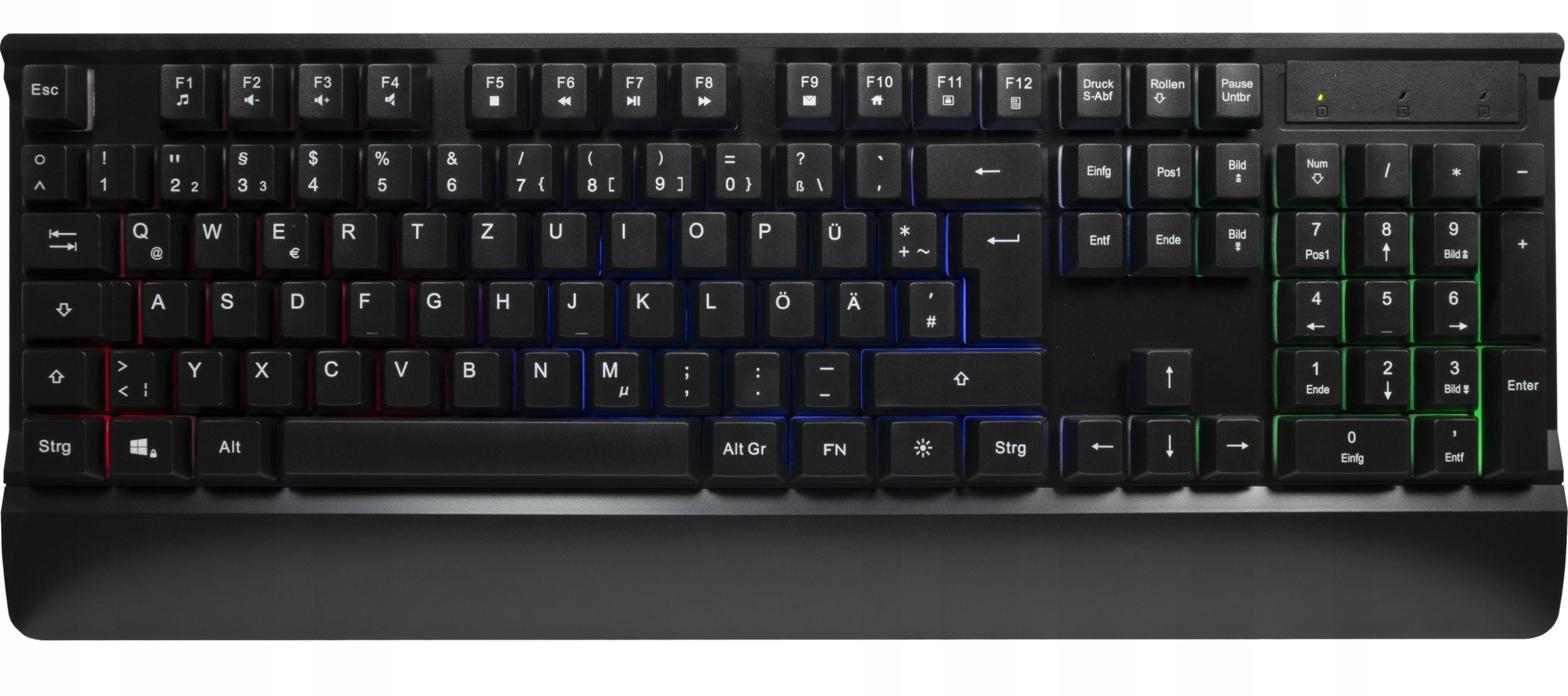 Set tastierë dhe mi Inter-Tech KC-3000, USB, ndriçim, layout gjerman QWERTZ, i zi