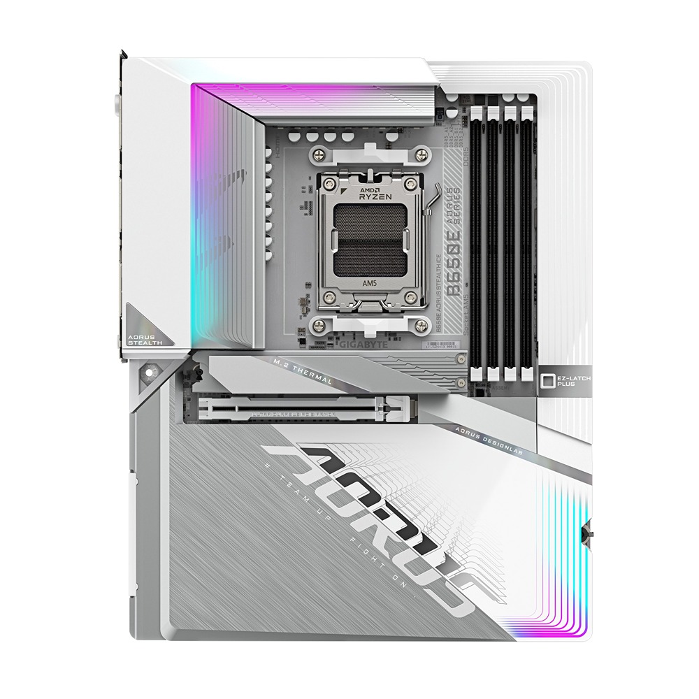 Pllakë amë Gigabyte B650E AORUS STEALTH ICE, ATX, AM5, DDR5 8000 MHz, Wi-Fi 7, e bardhë