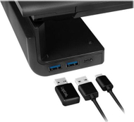 Stendë ergonomike për monitor Kronborg, 420–520 mm, 2x USB 3.0, 1x USB C, e zezë