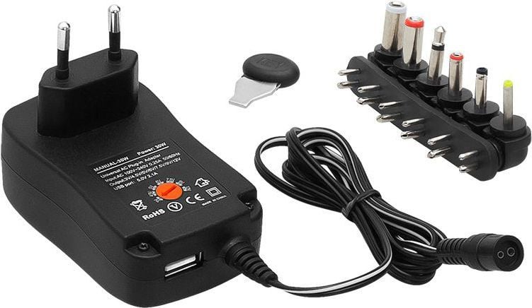 Karikues universal Blow ZI1200, 3V 12V 1200mA, 30W, me dalje USB