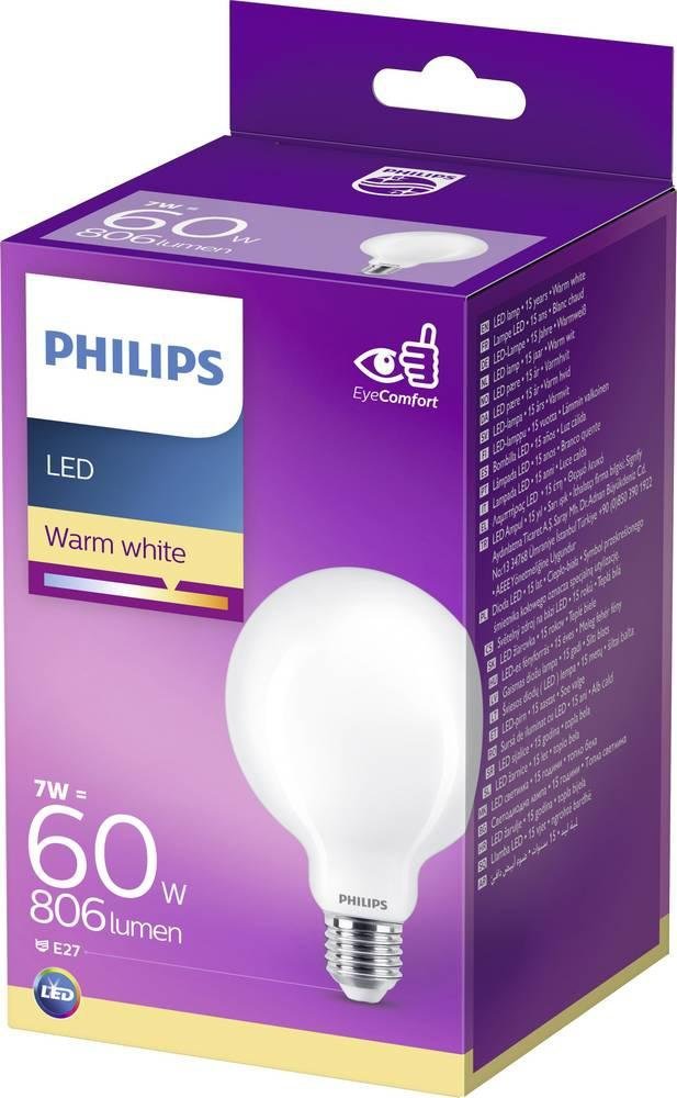 Llambë LED Philips 76469200 Globe E27, 7W ekuivalente 60W, dritë e ngrohtë e bardhë