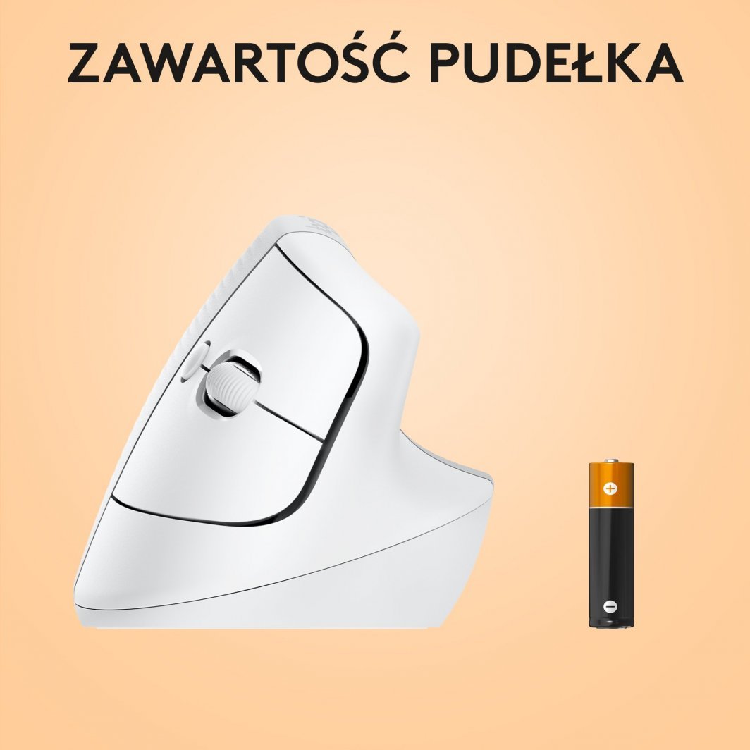 Maus Logitech Lift, wireless, Bluetooth, USB, i bardhë