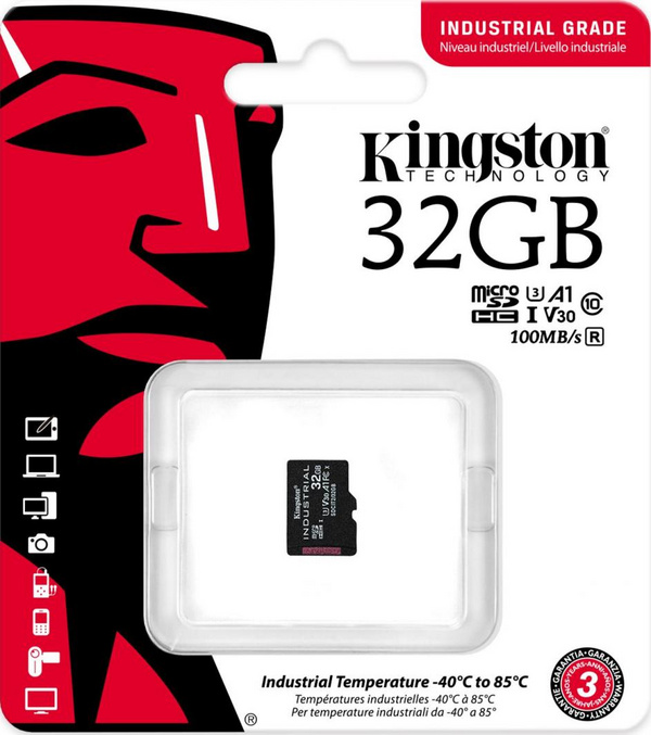 Kartë e memories microSD Kingston Industrial MicroSDHC 32 GB Class 10 UHS-I/U3 A1 V30 