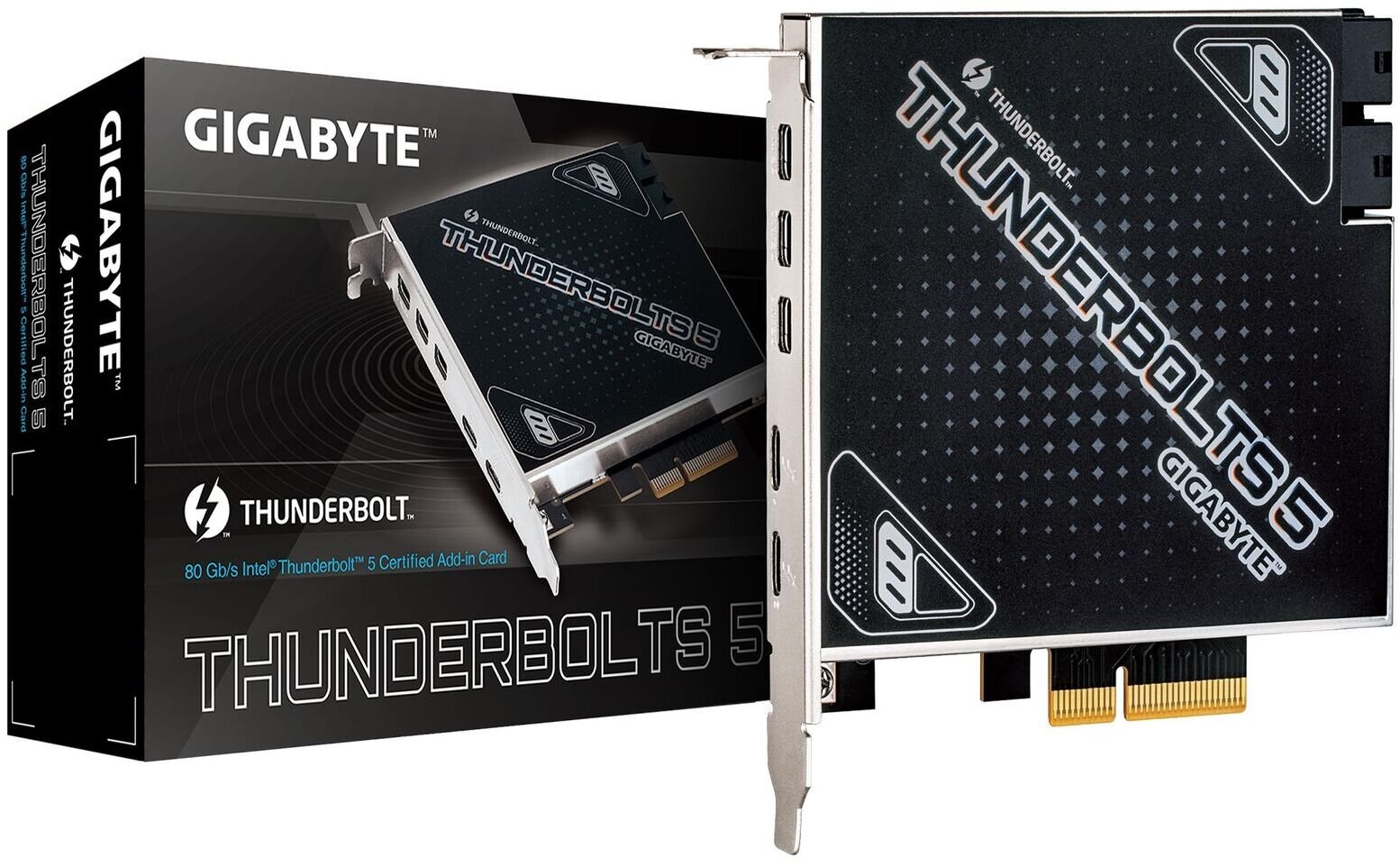 Kartë zgjerimi GIGABYTE Thunderbolt 5 IO3319, PCIe, dy porta, e zezë