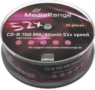 Disqe CD R MediaRange MR201, 700MB, 52x, 25 copë