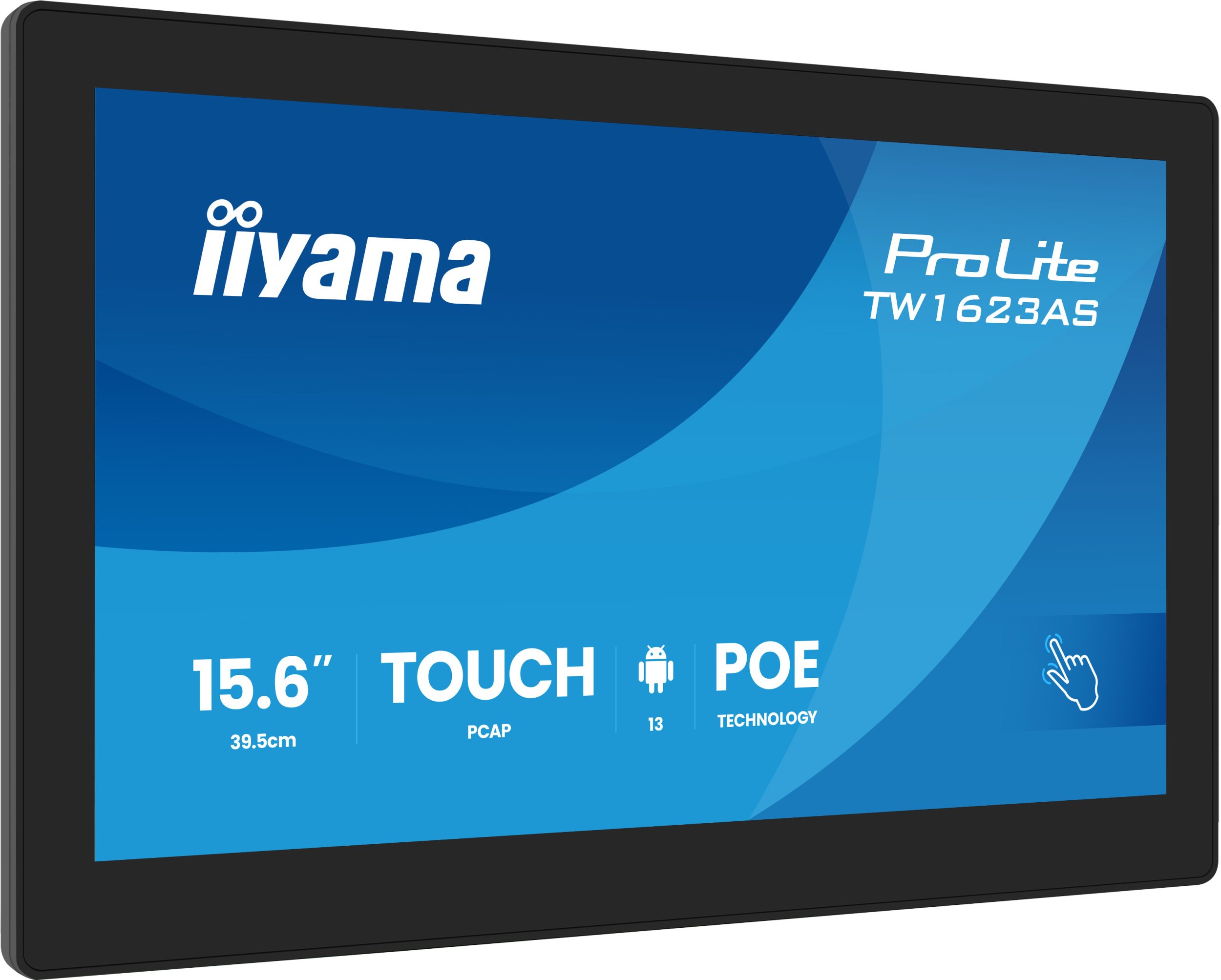 PC со екран на допир Iiyama ProLite TW1623AS B3P, 15.6", Android 13, PoE, црн